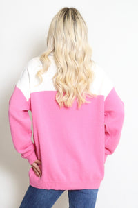 PARIS Half Zip Jumper Pink