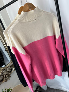 PARIS Half Zip Jumper Pink