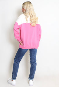 PARIS Half Zip Jumper Pink