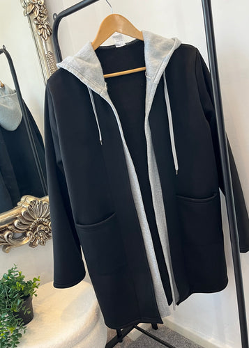 DARCI Hooded Lightweight Jacket in Black