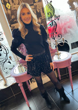 Load image into Gallery viewer, ROXI Sequin Runner Shorts in Black