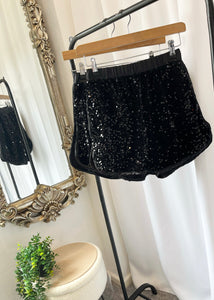 ROXI Sequin Runner Shorts in Black