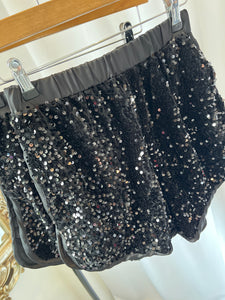 ROXI Sequin Runner Shorts in Black